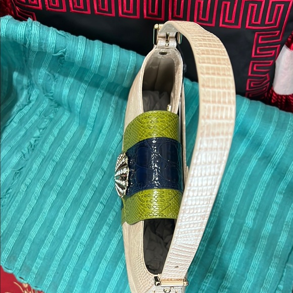 Elegant Cream and Green Women's Bag by Brahmin - Picture 4 of 9